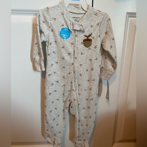 Carter’s Acorn 2-Way Zip Sleep & Play Pajamas - Picture 3 of 4